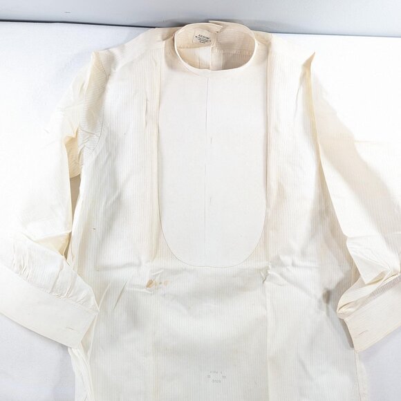 1930s OPEN BACK Arrow Kirk Canada Sanforized Formal Shirt, Starched White Bib - Picture 2 of 10